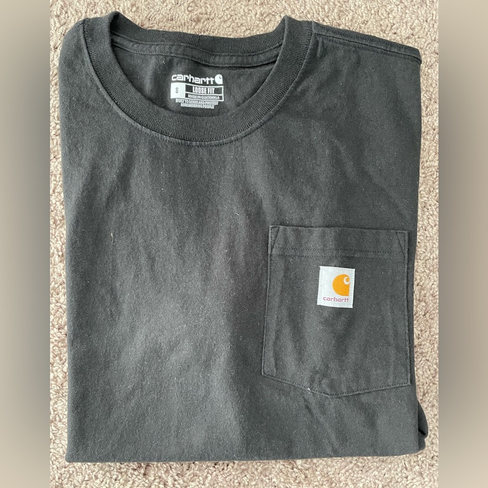 Carhartt Men’s Loose Fit Heavyweight Short-sleeve pocket T-shirt - Small - Black